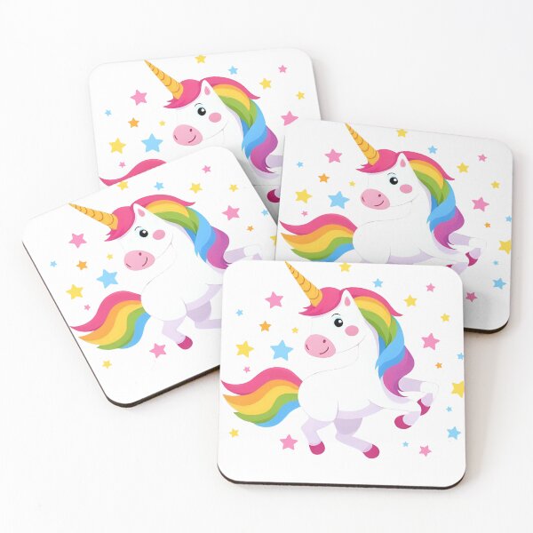 Item preview, Unicorn Illustration with Rainbow Colored Stars designed and sold by bestggraphico.