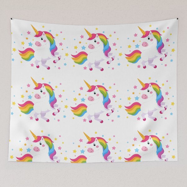 Item preview, Unicorn Illustration with Rainbow Colored Stars designed and sold by bestggraphico.