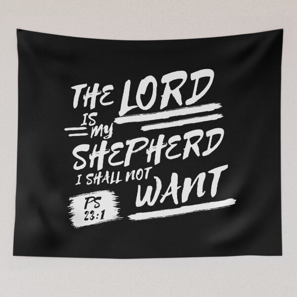 Item preview, Psalm 23:1 Brush Lettering Typography Bible Verse (KJV) designed and sold by Clothed in Scripture.