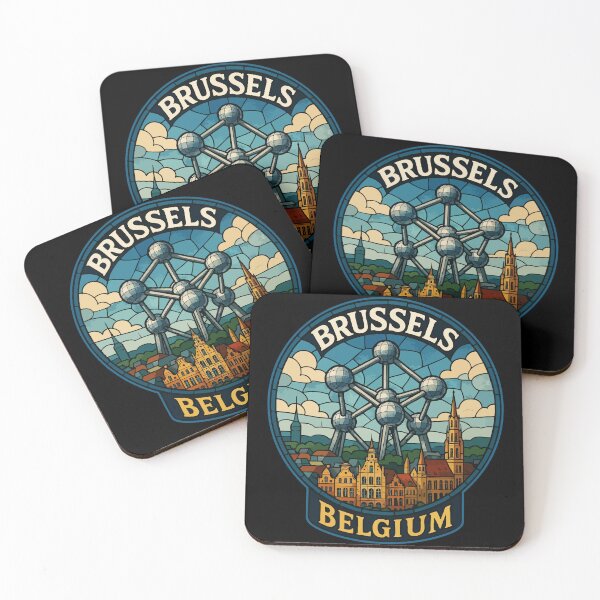 Item preview, Brussels Belgium Stained Glass Vintage Travel designed and sold by TomFrontierArt.