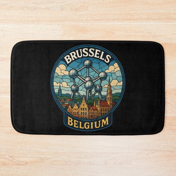 Item preview, Brussels Belgium Stained Glass Vintage Travel designed and sold by TomFrontierArt.