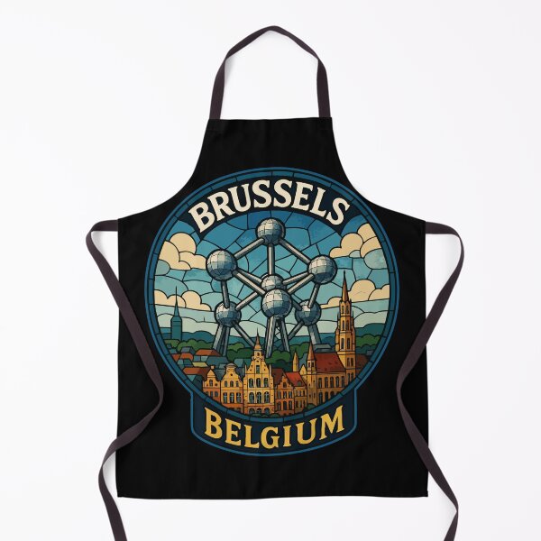 Item preview, Brussels Belgium Stained Glass Vintage Travel designed and sold by TomFrontierArt.