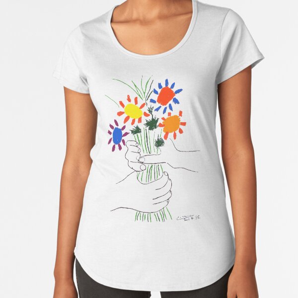 Pablo Picasso Bouquet Of Peace 1958 (Flowers Bouquet With Hands) or Le Bouquet de la Amitié (friendship) Premium Scoop T-Shirt