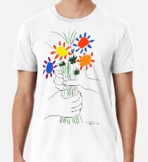 Pablo Picasso Blumenstrauß des Friedens 1958 (Blumenstrauß mit den Händen), T-Shirt, Artwork Premium T-Shirt