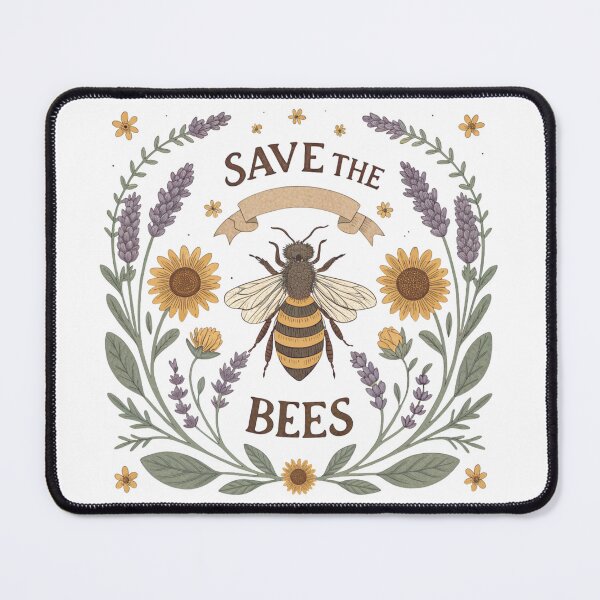 Item preview, Save the Bees – Vintage Floral Wreath Botanical Bee Illustration designed and sold by A1MarketDesigne.