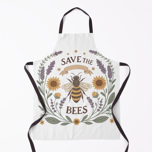 Item preview, Save the Bees – Vintage Floral Wreath Botanical Bee Illustration designed and sold by A1MarketDesigne.