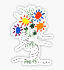Pablo Picasso Bouquet Of Peace 1958 (Flowers Bouquet With Hands), T Shirt, Artwork Sticker
