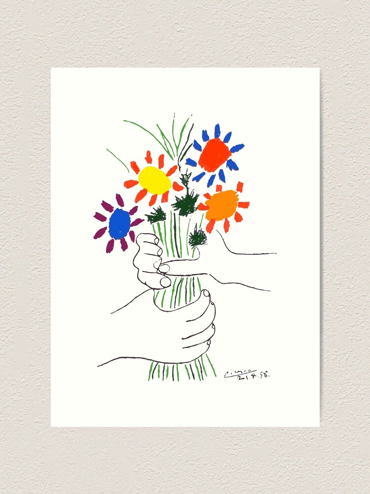 Alternate view of Pablo Picasso Bouquet Of Peace 1958 (Flowers Bouquet With Hands) or Le Bouquet de la Amitié (friendship) Art Print