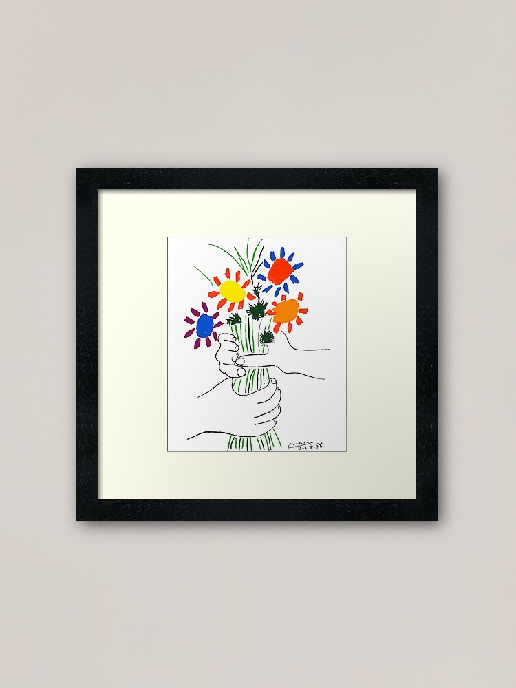 Alternate view of Pablo Picasso Bouquet Of Peace 1958 (Flowers Bouquet With Hands) or Le Bouquet de la Amitié (friendship) Framed Art Print
