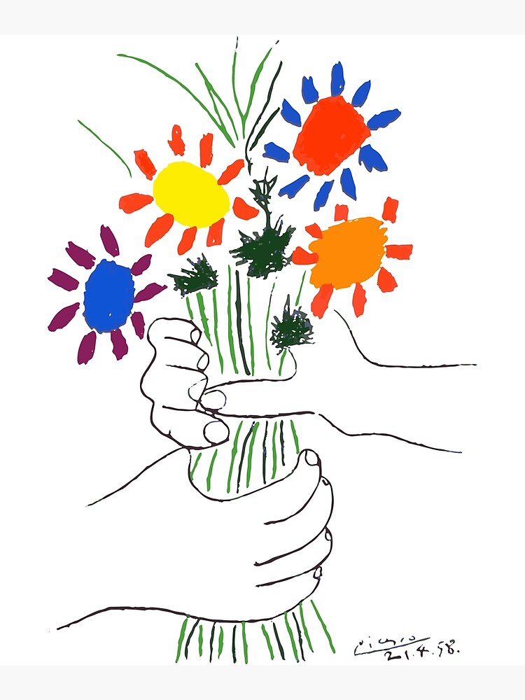 Pablo Picasso Bouquet Of Peace 1958 (Flowers Bouquet With Hands) or Le Bouquet de la Amitié (friendship) by clothorama