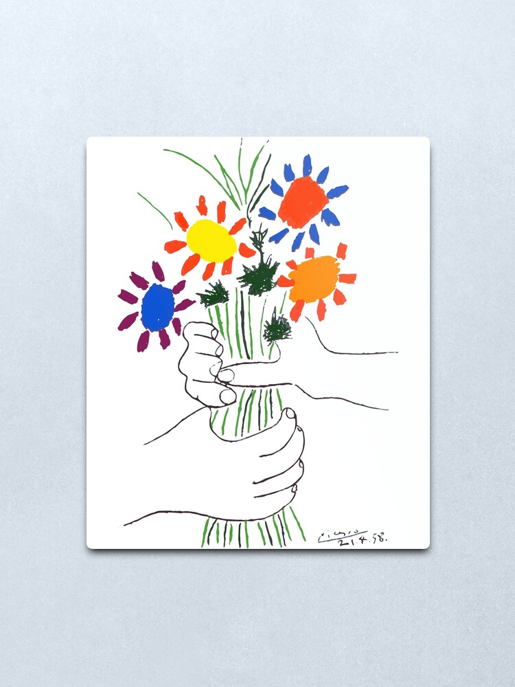Alternate view of Pablo Picasso Bouquet Of Peace 1958 (Flowers Bouquet With Hands) or Le Bouquet de la Amitié (friendship) Metal Print