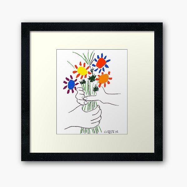 Pablo Picasso Bouquet Of Peace 1958 (Flowers Bouquet With Hands) or Le Bouquet de la Amitié (friendship) Framed Art Print