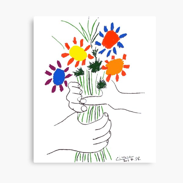 Pablo Picasso Bouquet Of Peace 1958 (Flowers Bouquet With Hands) or Le Bouquet de la Amitié (friendship) Canvas Print