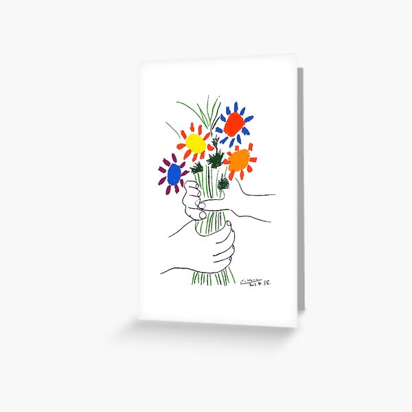 Pablo Picasso Bouquet Of Peace 1958 (Flowers Bouquet With Hands) or Le Bouquet de la Amitié (friendship) Greeting Card