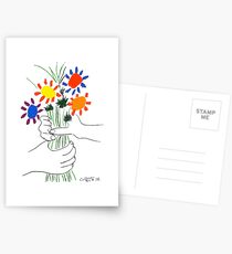 Pablo Picasso Bouquet Of Peace 1958 (Flowers Bouquet With Hands) or Le Bouquet de l'Amitié (friendship) Postcards