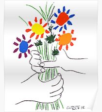 Pablo Picasso Blumenstrauß des Friedens 1958 (Blumenstrauß mit den Händen), T-Shirt, Artwork Poster