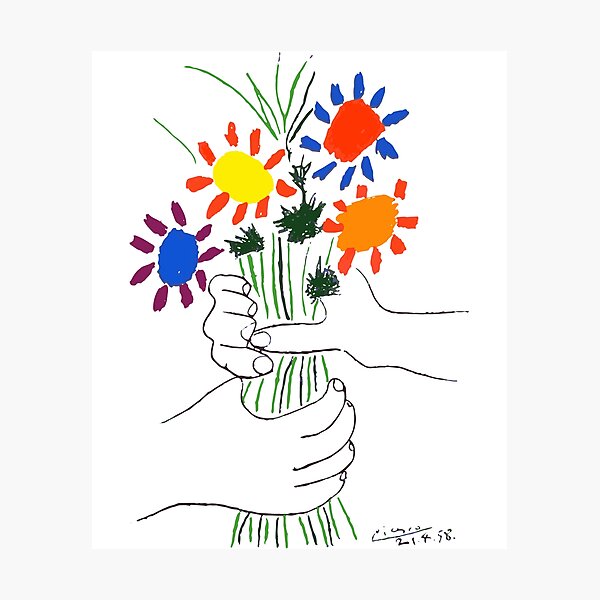 Pablo Picasso Bouquet Of Peace 1958 (Flowers Bouquet With Hands) or Le Bouquet de la Amitié (friendship) Photographic Print