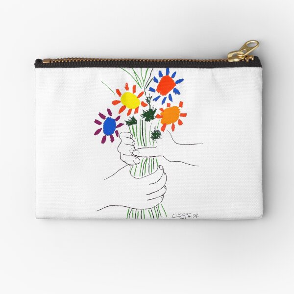 Pablo Picasso Bouquet Of Peace 1958 (Flowers Bouquet With Hands) or Le Bouquet de la Amitié (friendship) Zipper Pouch