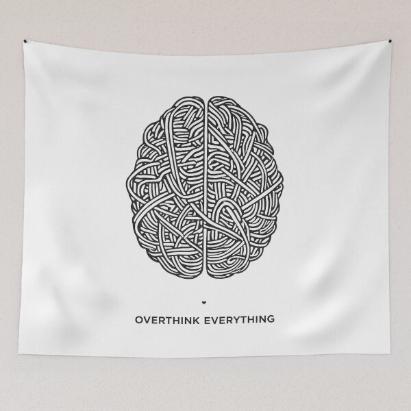 Item preview, Overthink Everything Minimal Mind Illustration designed and sold by Katzpy.
