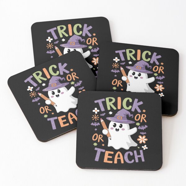 Item preview, Trick Or Teach Groovy Teacher Halloween  Floral Ghost designed and sold by RsFilsingerArt.