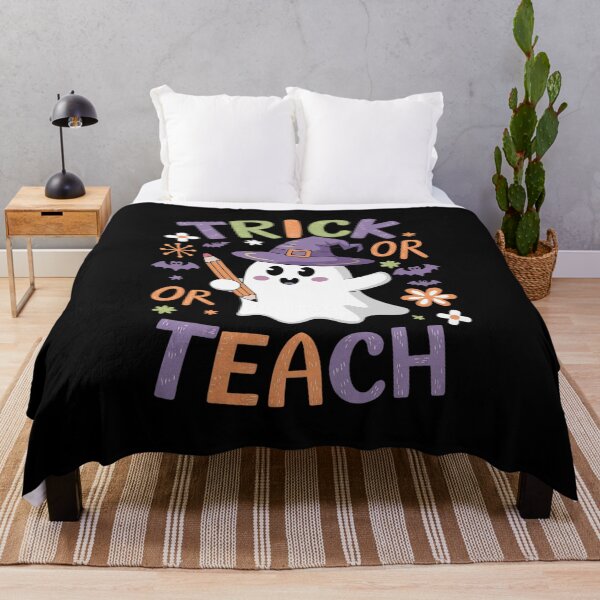 Item preview, Trick Or Teach Groovy Teacher Halloween Floral Ghost designed and sold by RsFilsingerArt.