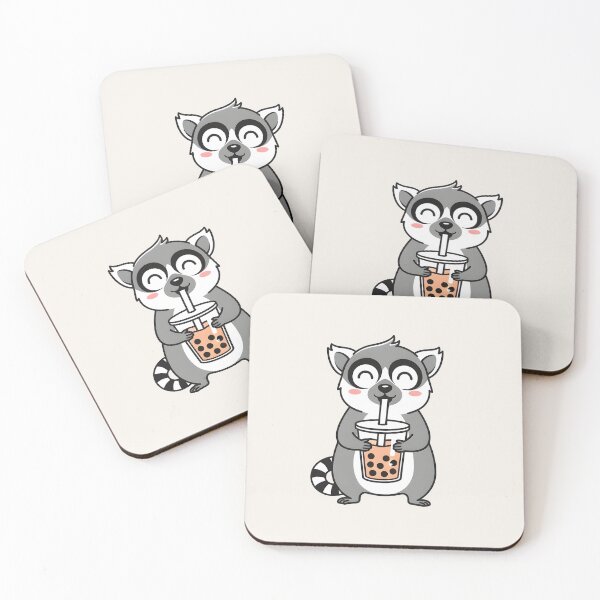 Item preview, Lemur and bubble tea designed and sold by PrintLabStudio.