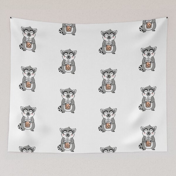Item preview, Lemur and bubble tea designed and sold by PrintLabStudio.