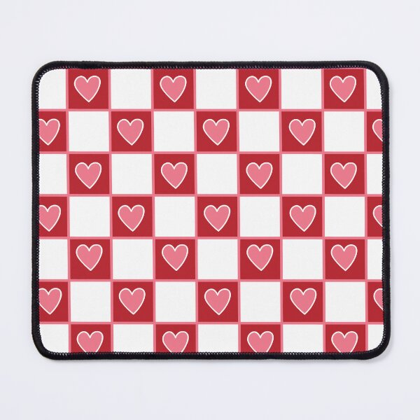 Item preview, Pink hearts white-red chess pattern designed and sold by LilianGrfld.