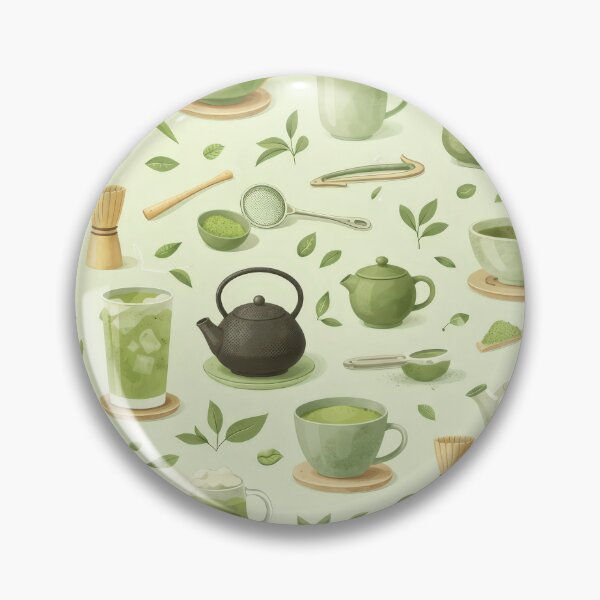 Item preview, Green Tea Ceremony Seamless Pattern Illustration designed and sold by juthamas8426.