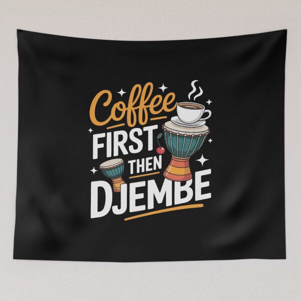Item preview, Coffee First Then Djembe Mandinka African Music Djembe  designed and sold by VerseFarm.