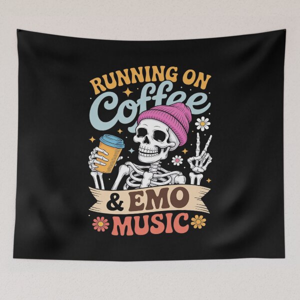 Item preview, Coffee Lover Caffeinated Running On Coffee & Emo Music  designed and sold by VerseFarm.