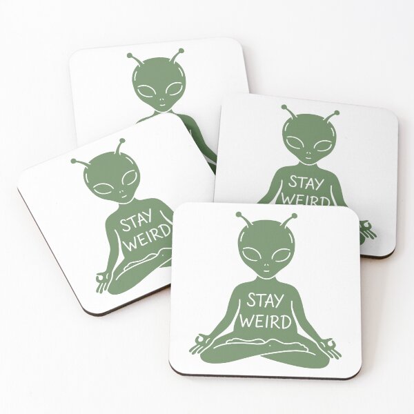 Item preview, Stay Weird Alien Meditation Illustration designed and sold by Senkov.