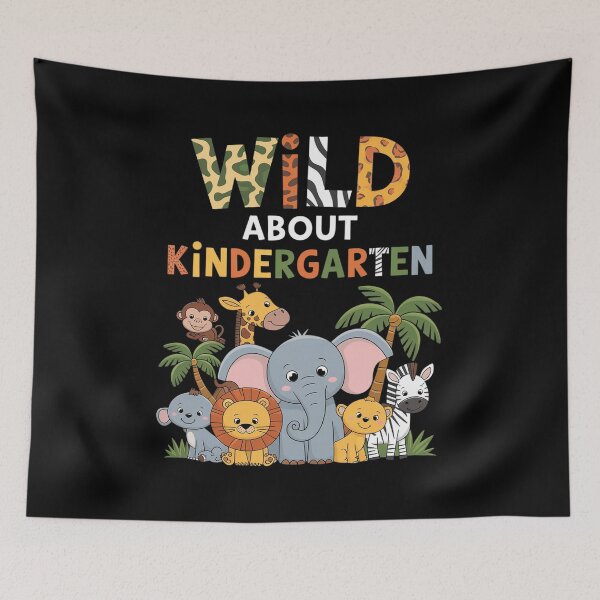 Item preview, Wild About Kindergarten Teacher Student Zoo Safari designed and sold by RsFilsingerArt.