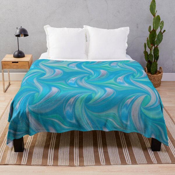 Item preview, Fluid Holographic Teal Aqua Fractal Flow designed and sold by JillyJ05.