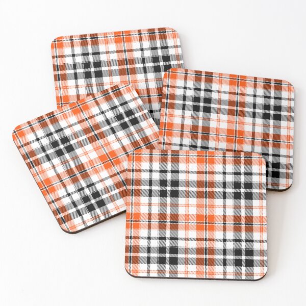 Item preview, Orange Black Tartan Plaid On White Background  designed and sold by PatternTitan.
