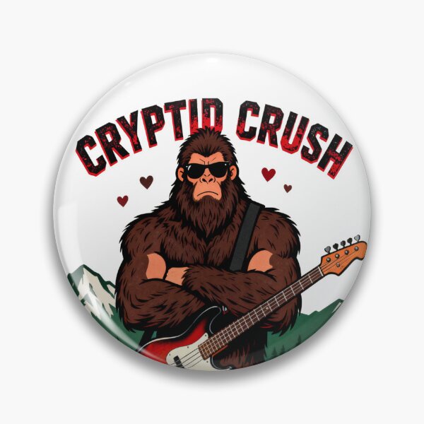 Item preview, Cryptid Crush Bigfoot Bass Guitar | Sasquatch Romance | Rock Lover designed and sold by Ink & Vibes.