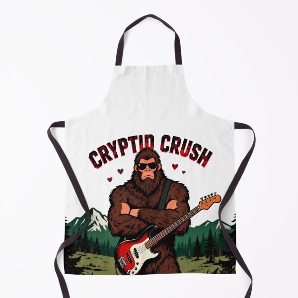 Item preview, Cryptid Crush Bigfoot Bass Guitar | Sasquatch Romance | Rock Lover designed and sold by Ink & Vibes.