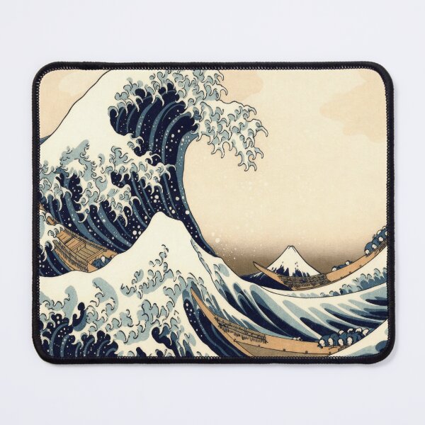 Item preview, Great Wave Off Kanagawa Hokusai Poster Copyright Free, Ukiyo-e Japanese Wave Boats Mount Fuji Print, Vintage Woodblock Wall Art Decor designed and sold by AbstractAuraArt.