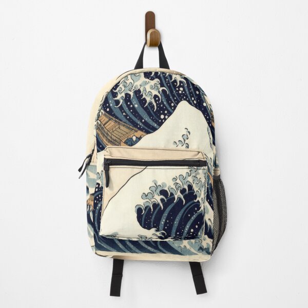 Item preview, Great Wave Off Kanagawa Hokusai Poster Copyright Free, Ukiyo-e Japanese Wave Boats Mount Fuji Print, Vintage Woodblock Wall Art Decor designed and sold by AbstractAuraArt.