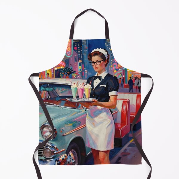 Item preview, Milkshake Shift – Neon 1950s Diner Waitress Art designed and sold by MooLaLa.Store.