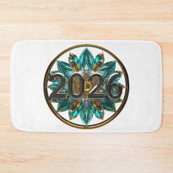 Item preview, 2026 New Year Bio-Digital Bloom - Futuristic Teal & Liquid Chrome Aesthetic designed and sold by sa-prints.
