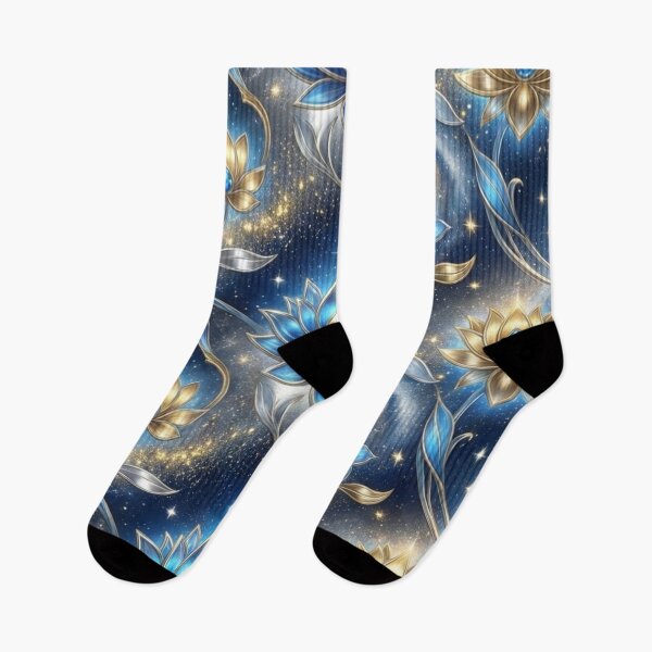 Item preview, Golden Celestial Blooms - Starry Night Dream Pattern designed and sold by JillyJ05.