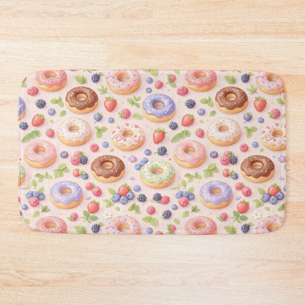Item preview, Cute Donut and Berry Seamless Pattern Illustration designed and sold by juthamas8426.