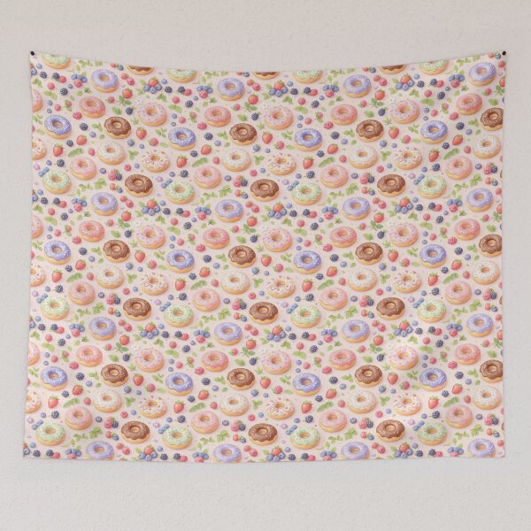 Item preview, Cute Donut and Berry Seamless Pattern Illustration designed and sold by juthamas8426.