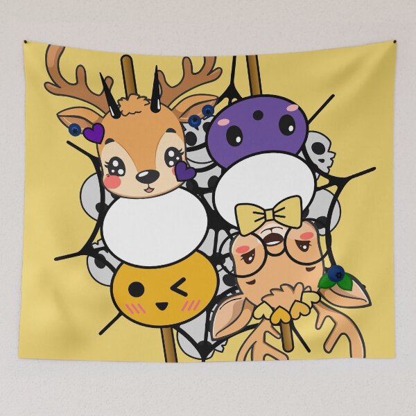 Item preview, Kawaii Deer Dango - Spooky Autumn Skewers Art designed and sold by Kanniax.