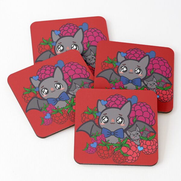 Item preview, Cute Kawaii Bat with Red Raspberries - Adorable Fruit Bat designed and sold by Kanniax.