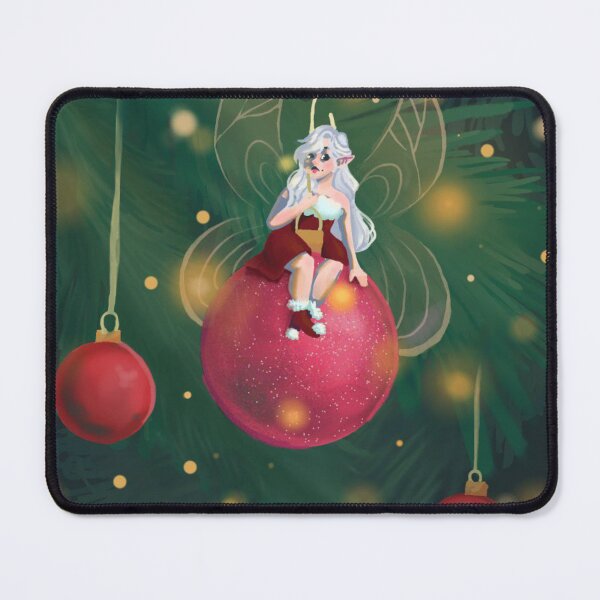 Item preview, Christmas Fairy on Red Ornament Illustration designed and sold by LunaWhish.