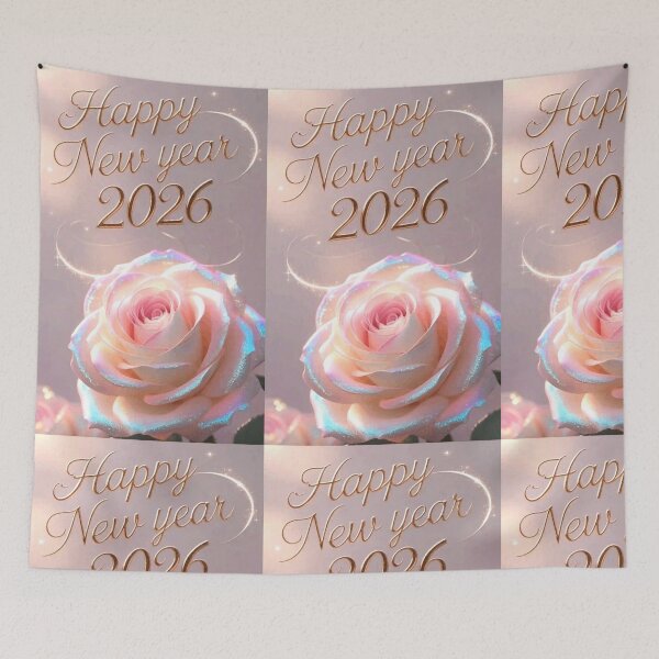 Item preview, Flower Happy New year 2026 designed and sold by Eshoponline24.