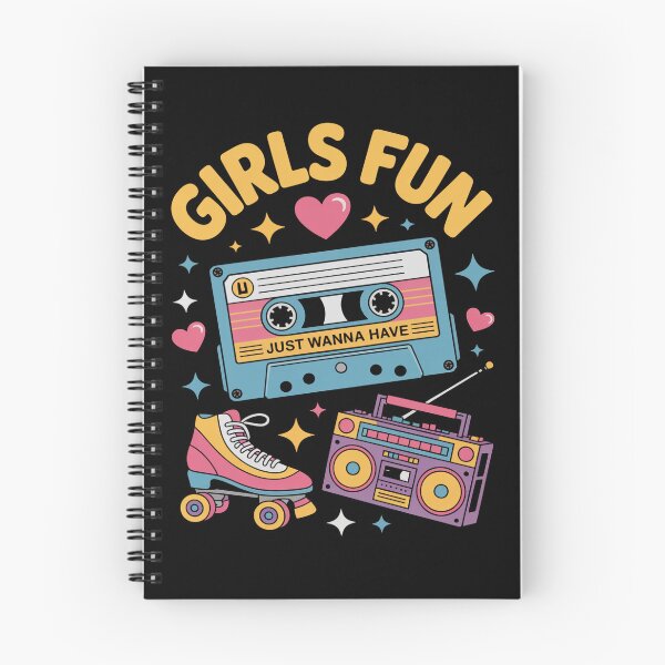 Item preview, Girls Just Wanna Have Fun Retro Cassette Rainbow Quote designed and sold by flagylART.