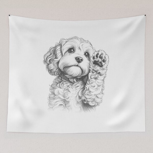 Item preview, Cavapoo Dog Paw Love Design Art Designe for Mom Dad Kids designed and sold by SALI MANI.